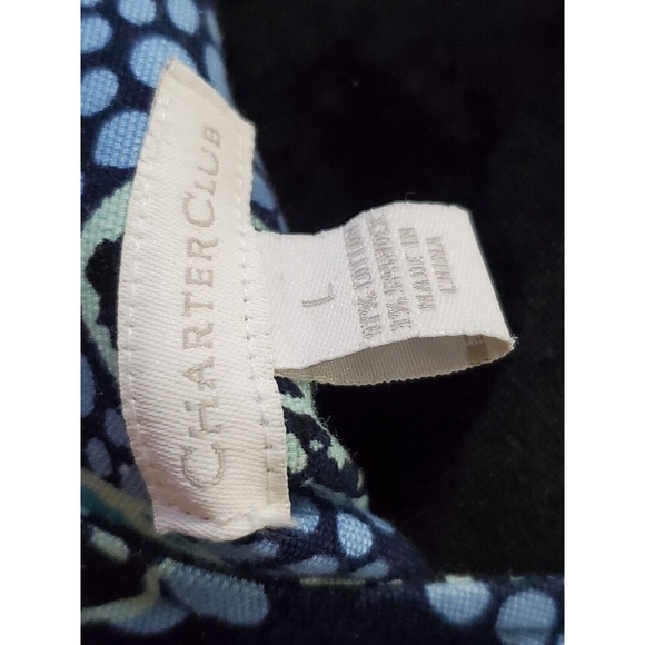 Character Club Womens Blue Floral Cotton Long Sleeve Button Down Jacket Sz Large - Picture 7 of 11